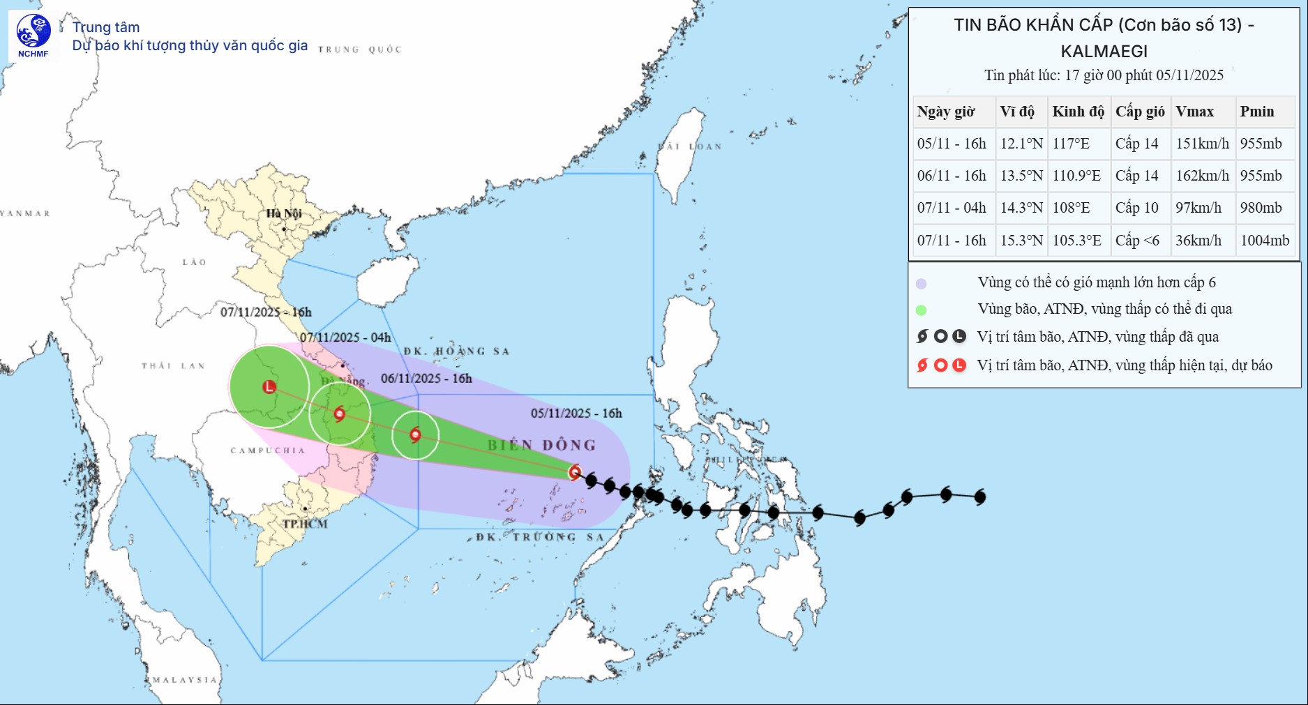 TIN BÃO KHẨN CẤP (Cơn bão số 13)