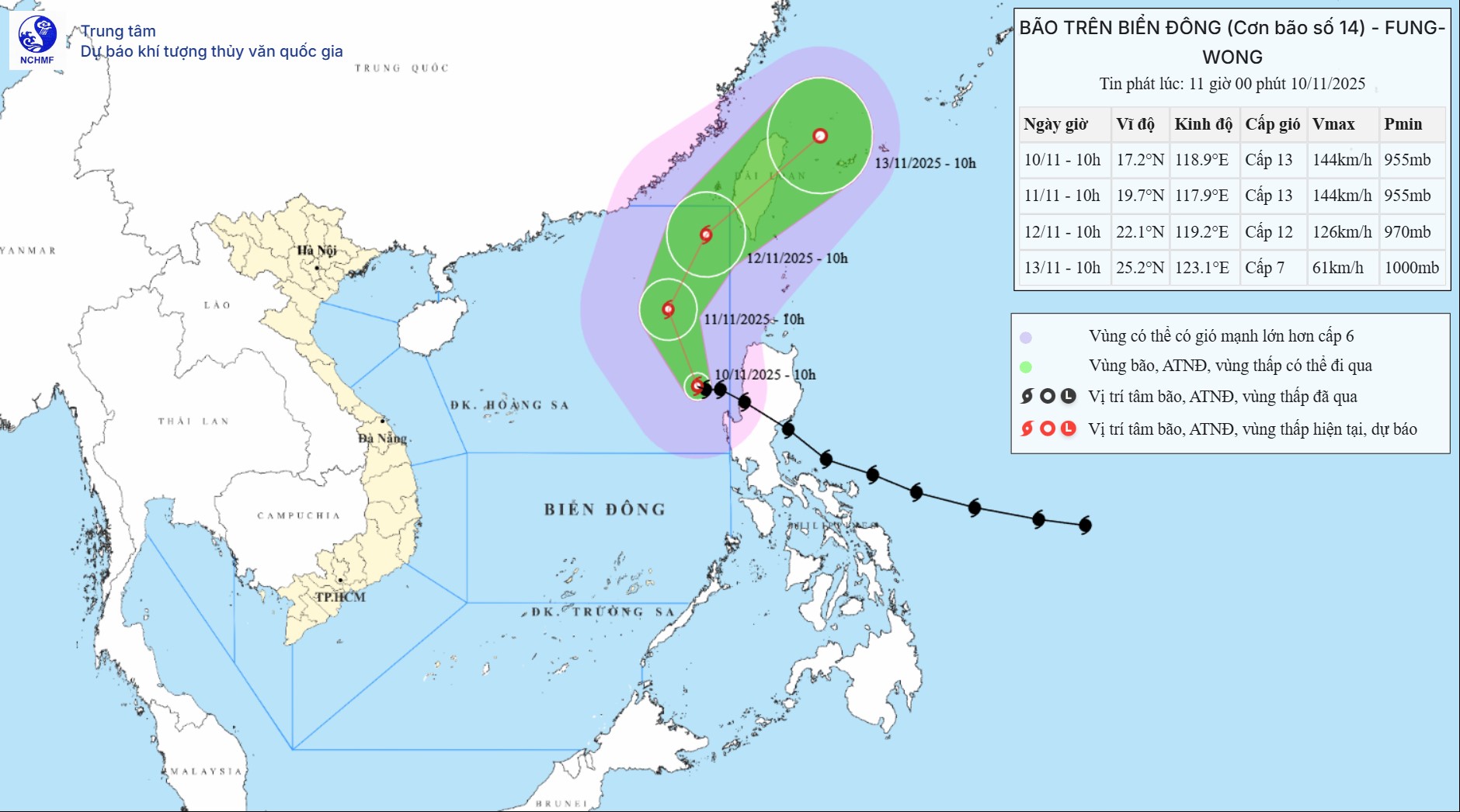 TIN BÃO TRÊN BIỂN ĐÔNG (Cơn bão số 14)
