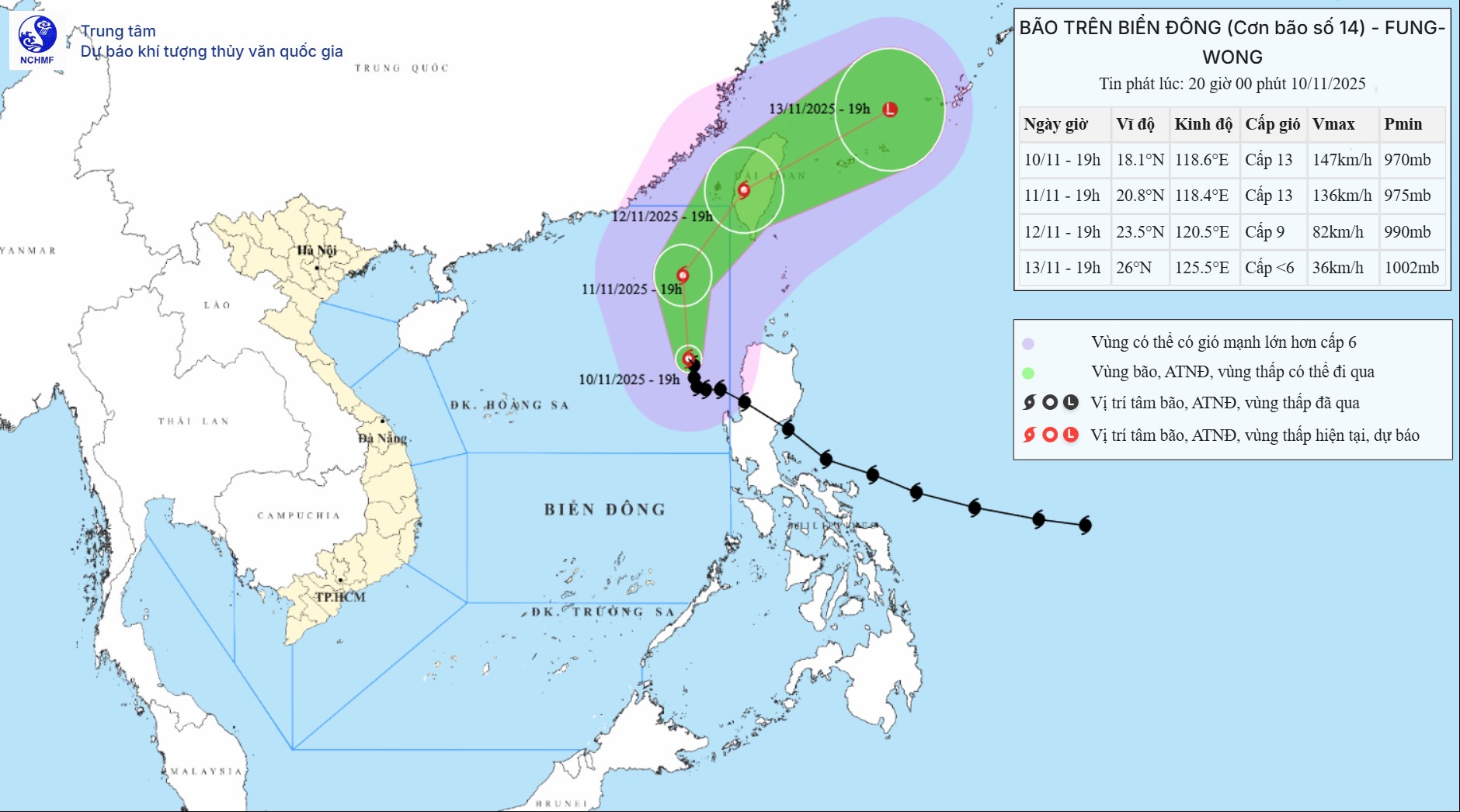 TIN BÃO TRÊN BIỂN ĐÔNG (Cơn bão số 14)