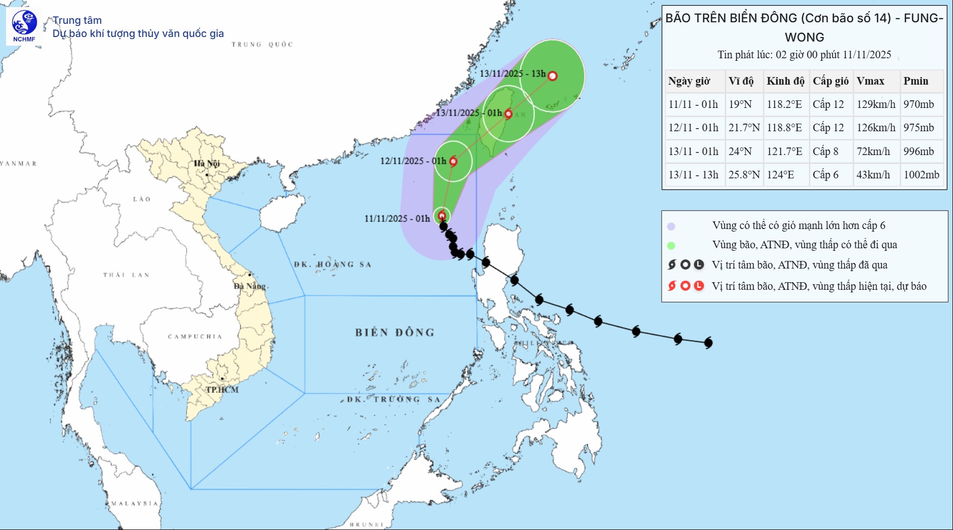 TIN BÃO TRÊN BIỂN ĐÔNG (Cơn bão số 14)