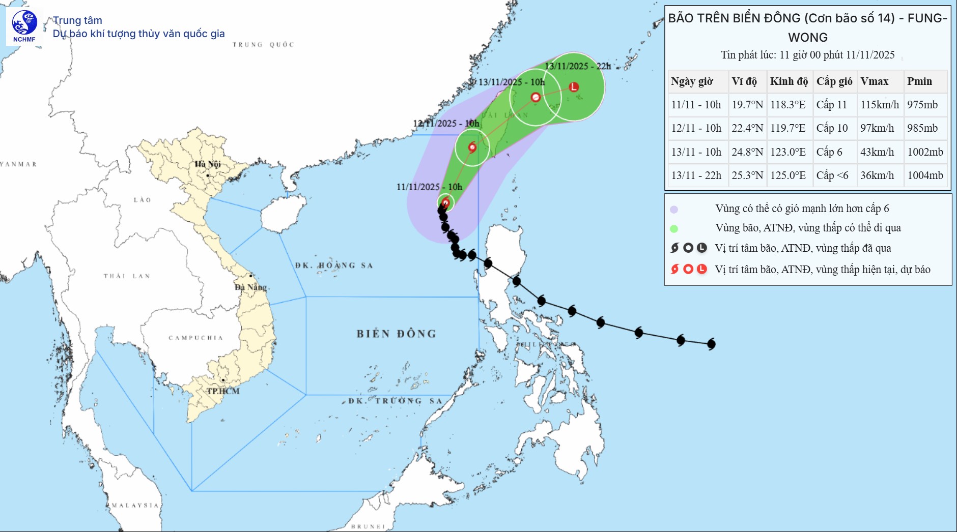TIN BÃO TRÊN BIỂN ĐÔNG (Cơn bão số 14)