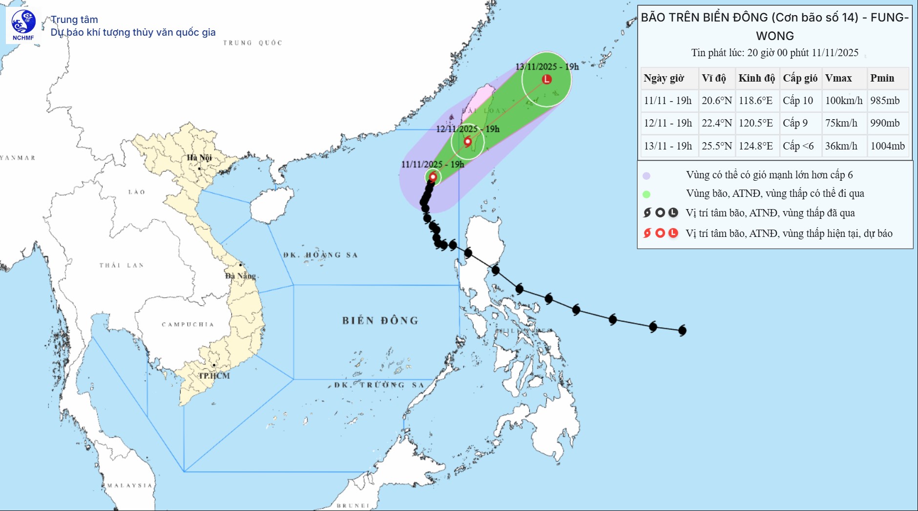 TIN BÃO TRÊN BIỂN ĐÔNG (Cơn bão số 14)