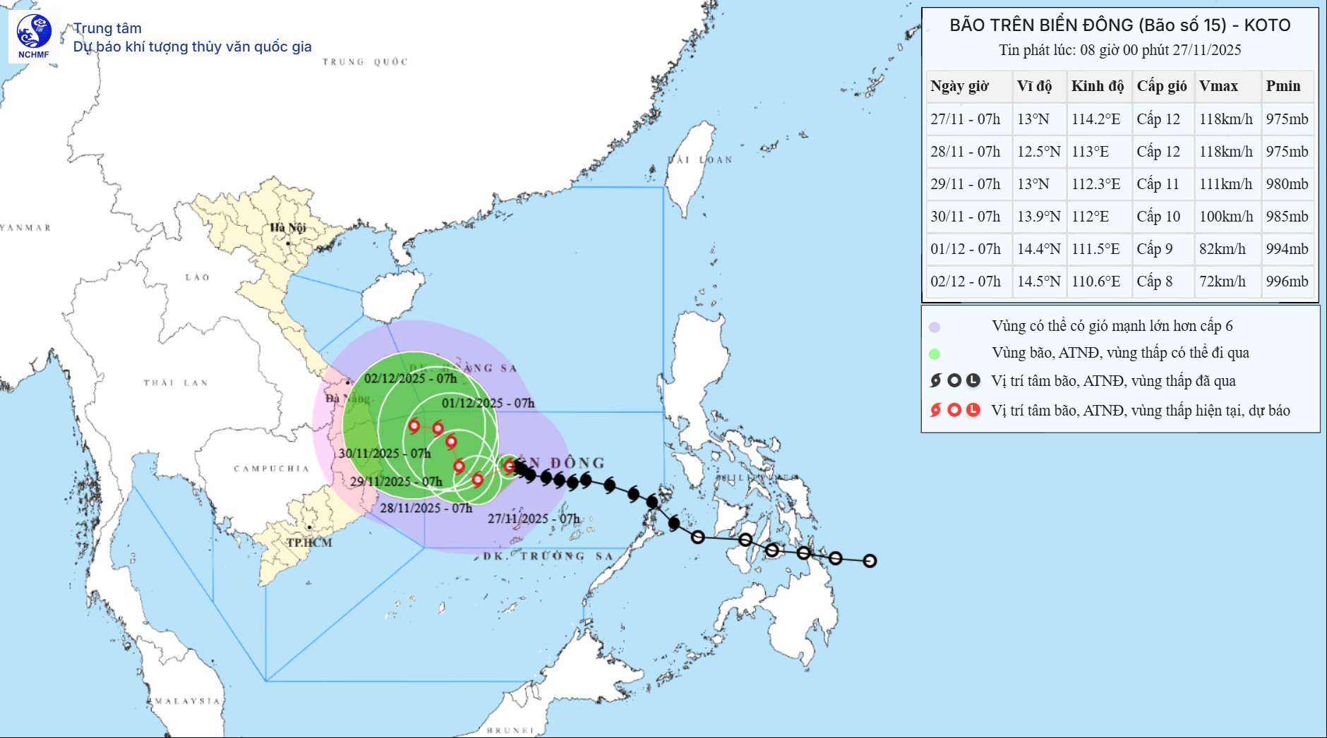 TIN BÃO TRÊN BIỂN ĐÔNG (Cơn bão số 15)