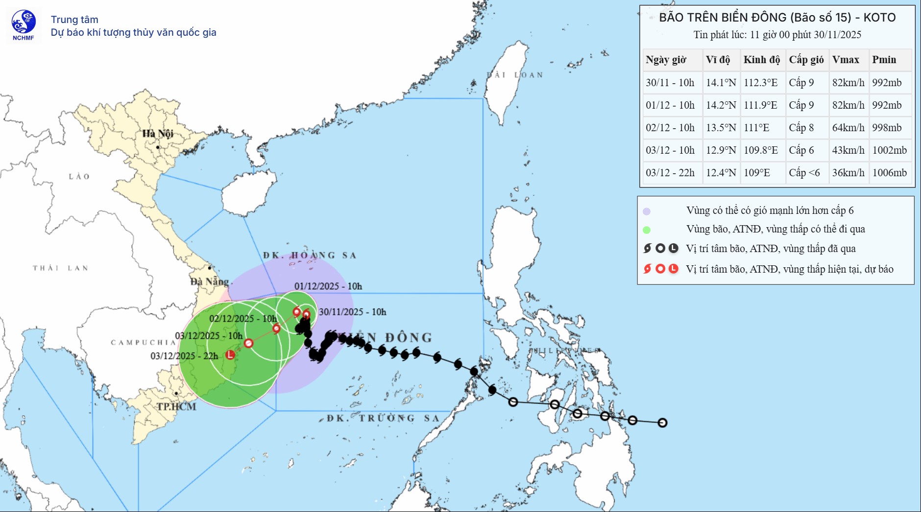 TIN BÃO TRÊN BIỂN ĐÔNG (Cơn bão số 15)