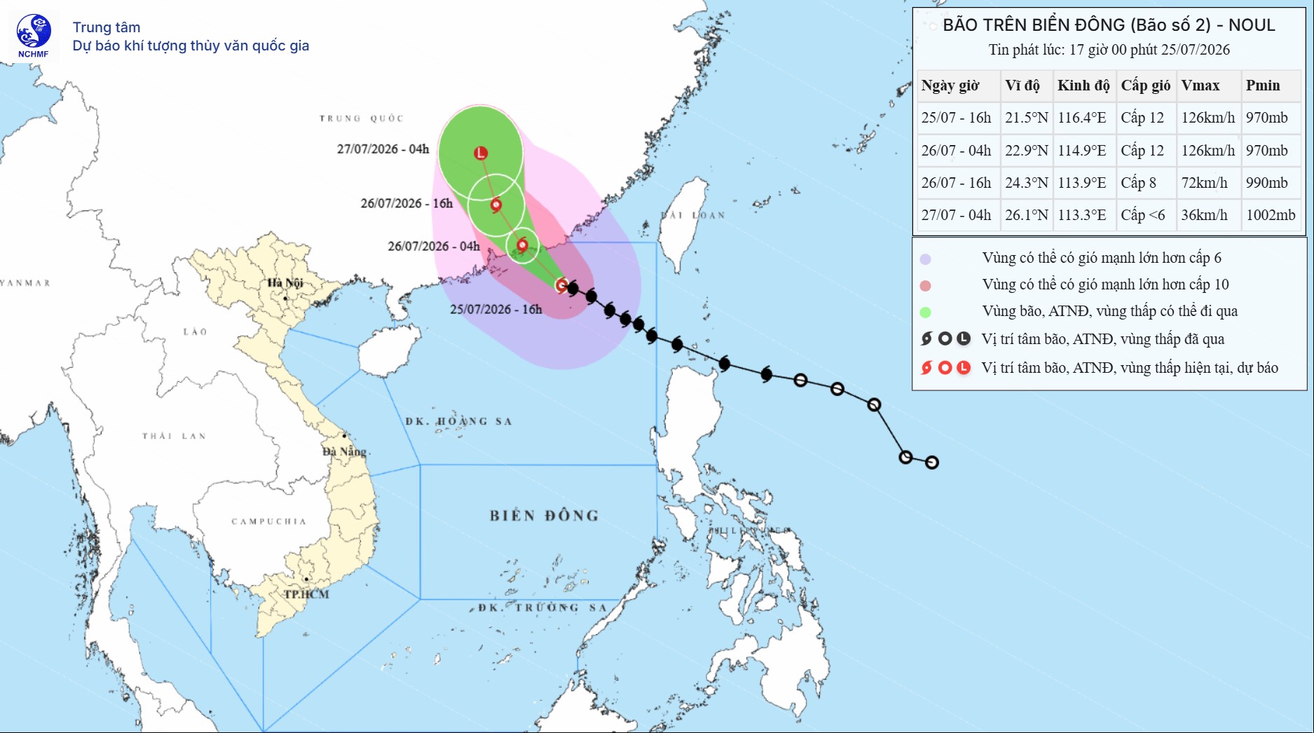 TIN BÃO TRÊN BIỂN ĐÔNG (Cơn bão số 02)