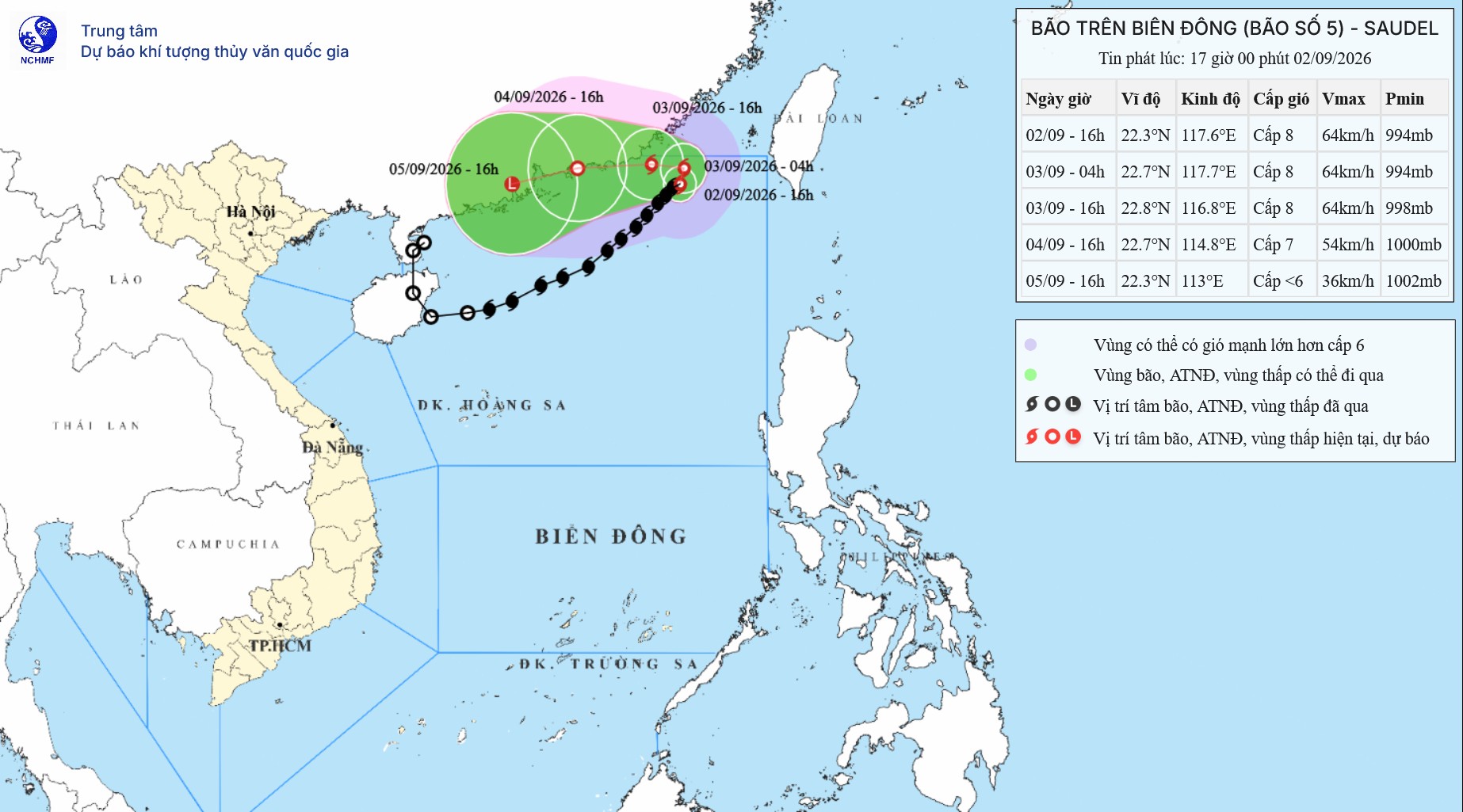 TIN BÃO TRÊN BIỂN ĐÔNG (Cơn bão số 05)
