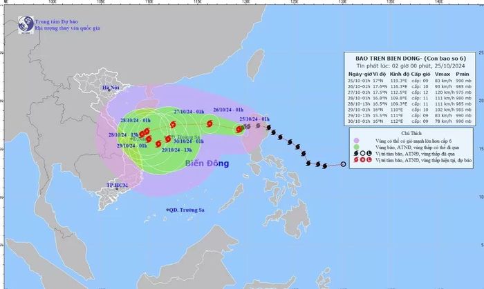 Tin bão trên Biển Đông (cơn bão số 6)