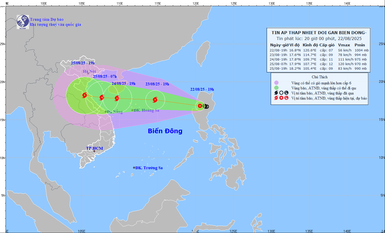 TIN ÁP THẤP NHIỆT ĐỚI GẦN BIỂN ĐÔNG