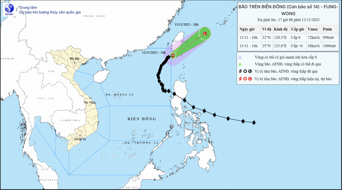 TIN CUỐI CÙNG VỀ CƠN BÃO SỐ 14