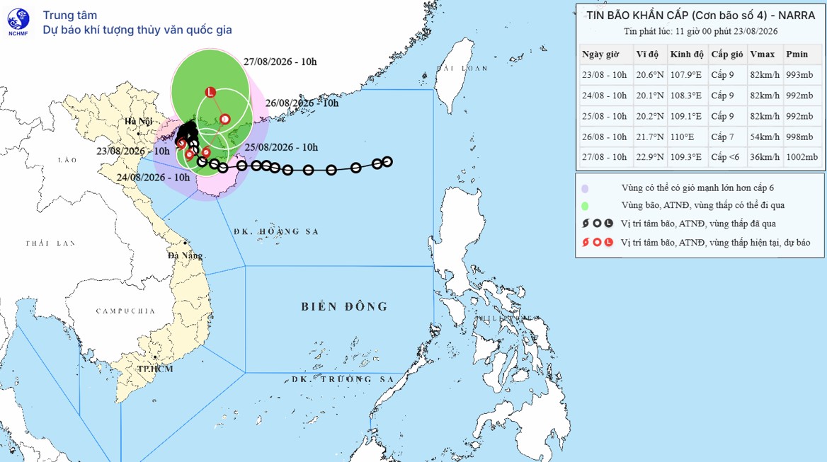 TIN BÃO KHẨN CẤP  (Cơn bão số 4)