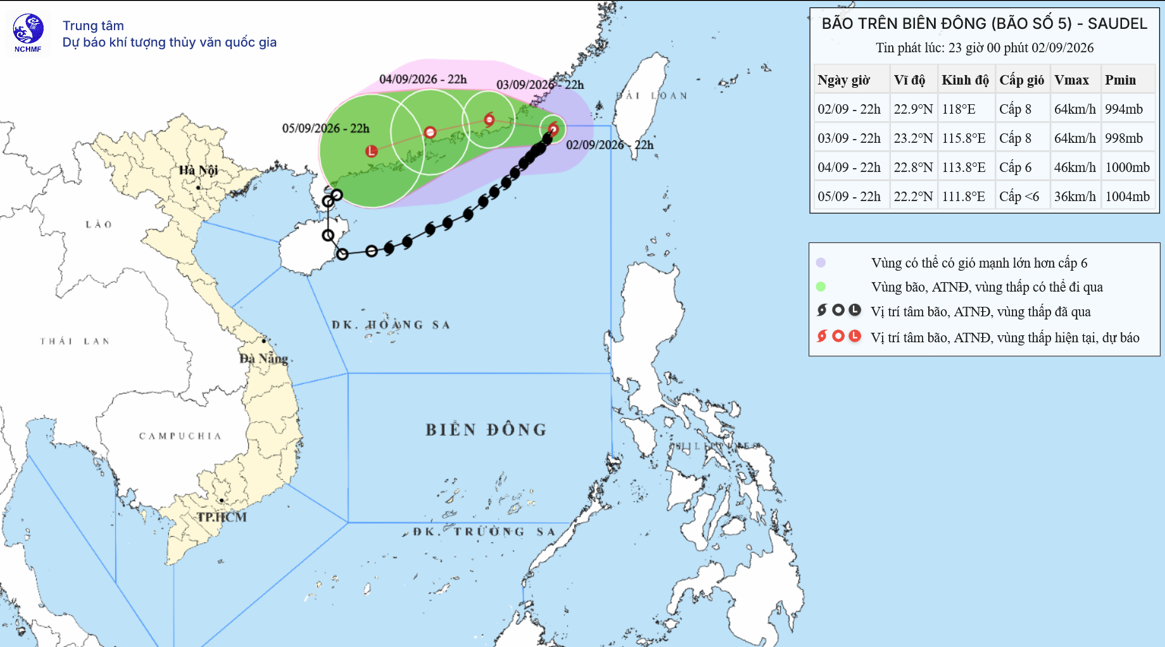 TIN BÃO TRÊN BIỂN ĐÔNG     (Cơn bão số 05)