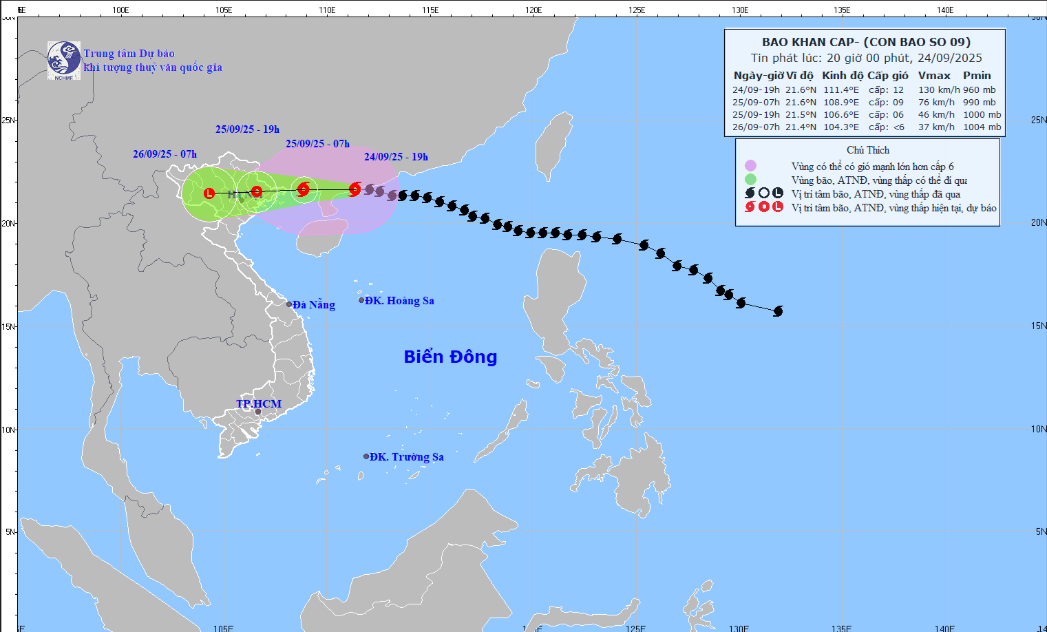 TIN BÃO KHẨN CẤP (Cơn bão số 9)