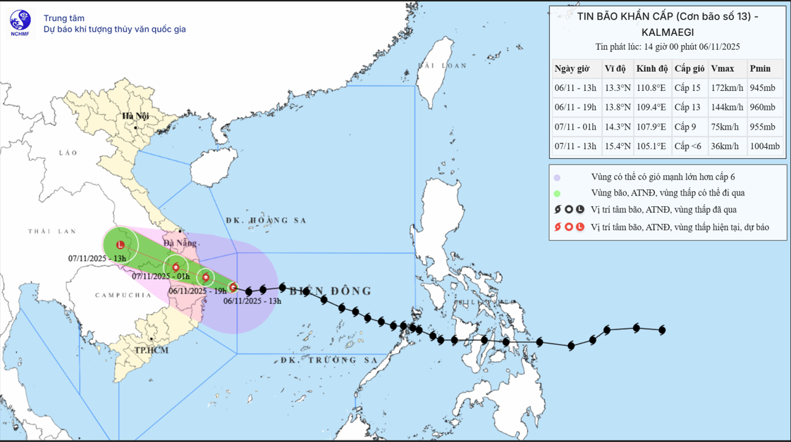TIN BÃO KHẨN CẤP (Cơn bão số 13)