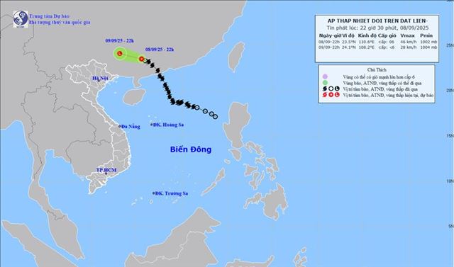 Tin cuối cùng về cơn bão số 7 (Tin phát lúc 22h30 ngày 08/09/2025)
