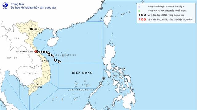 Tin cuối cùng về áp thấp nhiệt đới (Tin phát lúc 20h00 ngày 13/09/2026)