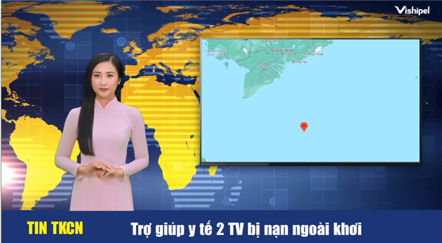 Hỗ trợ y tế khẩn cấp 2 thuyền viên bị nạn ngoài khơi xa